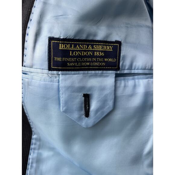 Custom Holland Sherry Charcoal Gray 2pc Pinstriped Suit 37 x 29 - Picture 11 of 16